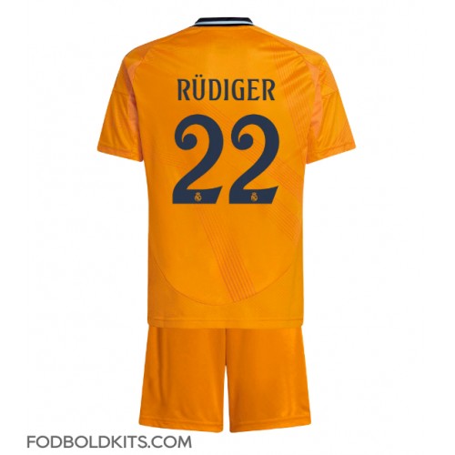 Real Madrid Antonio Rudiger #22 Udebanesæt Børn 2024-25 Kortærmet (+ Korte bukser)